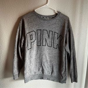 PINK grey sweater (runs big like a medium size)